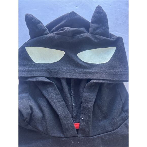 DC Batman Black Hooded Graphic T Shirt Kids Size 7 - Picture 4 of 7